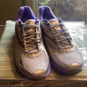 Ryka silver + purple dash sneakers
